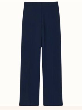 H&M Navy Wide-Leg Pull-On Trousers
